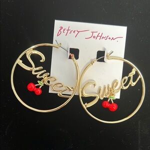 🍒Betsey Johnson | Cherry Hoop Earrings